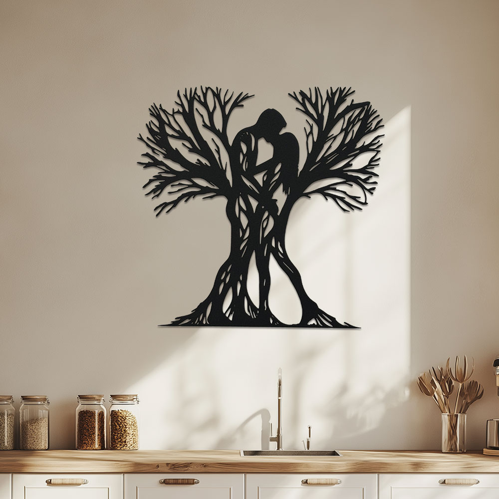Home Office Room Inspiration - ประติมากรรมต้นไม้โลหะ 1 ชิ้นที่ได้รับแรงบันดาลใจจากวินเทจ - ดีไซน์เรียบง่ายหรูหรา ของตกแต่งผนังแบบถอดได้สำหรับตกแต่งห้องนั่งเล่นโฮมออฟฟิศ