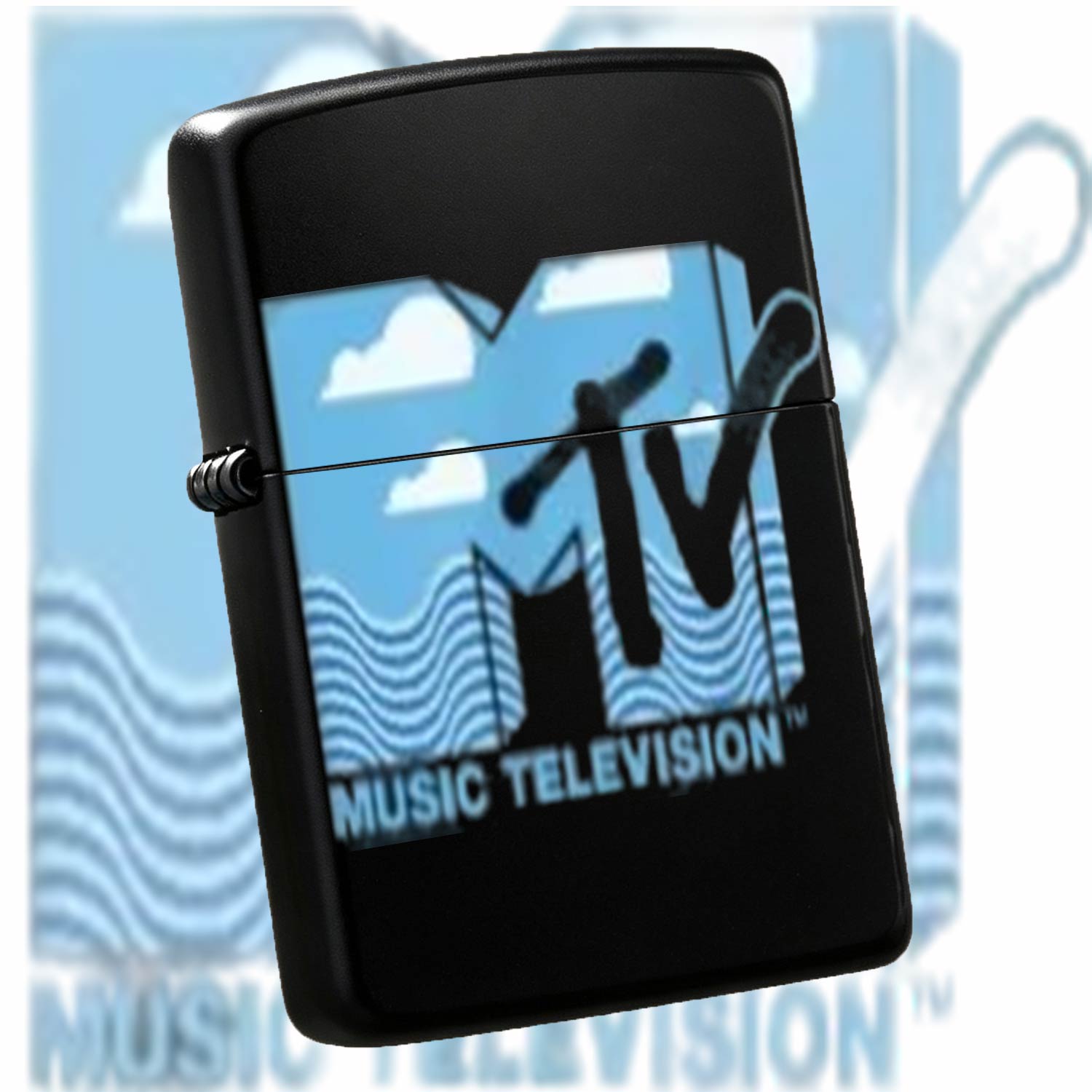 Home Office Logo - ไฟแช็กดีไซน์โลโก้ MTV สุดสร้างสรรค์ ลายคลื่นเมฆสีขาวบนท้องฟ้าสีฟ้าฤดูร้อน ของตกแต่งธีมทีวีคลาสสิกย้อนยุค เครื่องมือจุดไฟพกพาอเนกประสงค์สำหรับใช้ในชีวิตประจำวัน