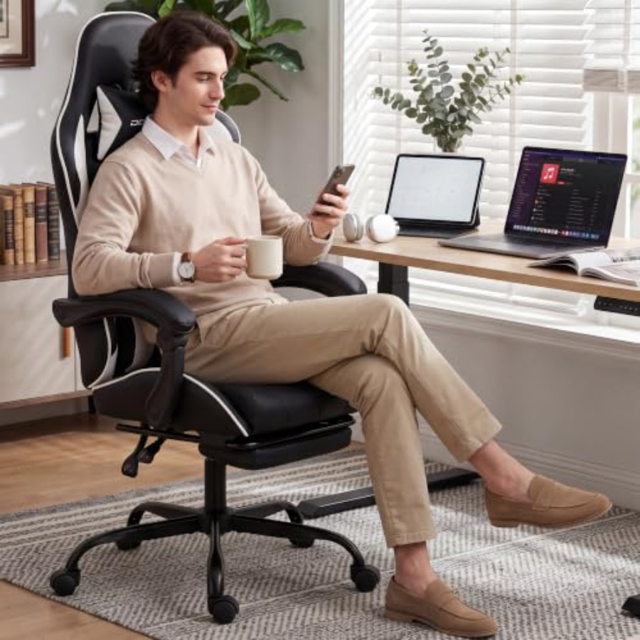 เก้าอี้เกมมิ่งพร้อมที่พักเท้า, - Ergonomic Office Chair บทวิจารณ์และราคา