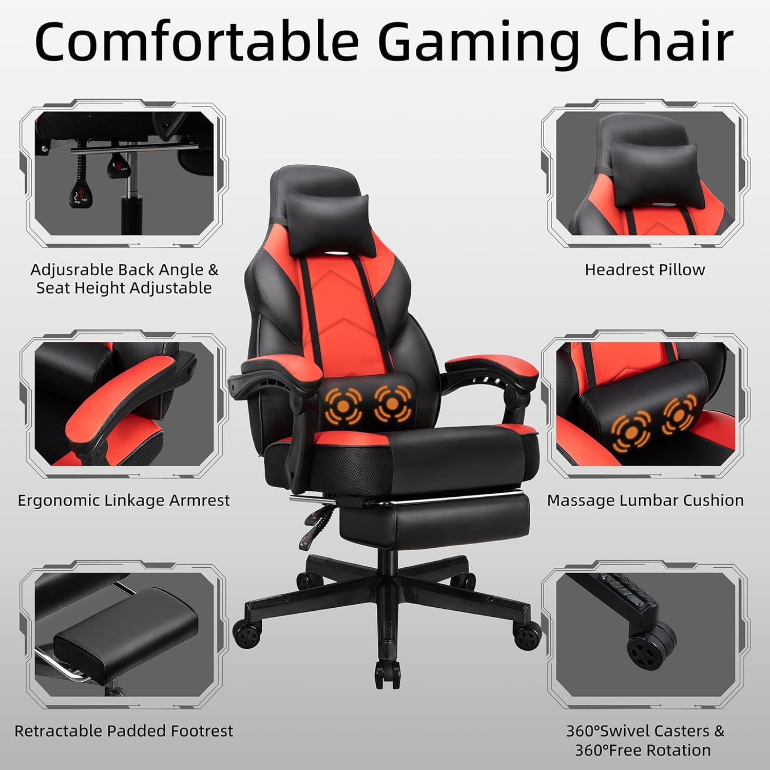 เก้าอี้เกมมิ่งพร้อมที่วางเท้า  - Ergonomic Office Chair บทวิจารณ์และราคา