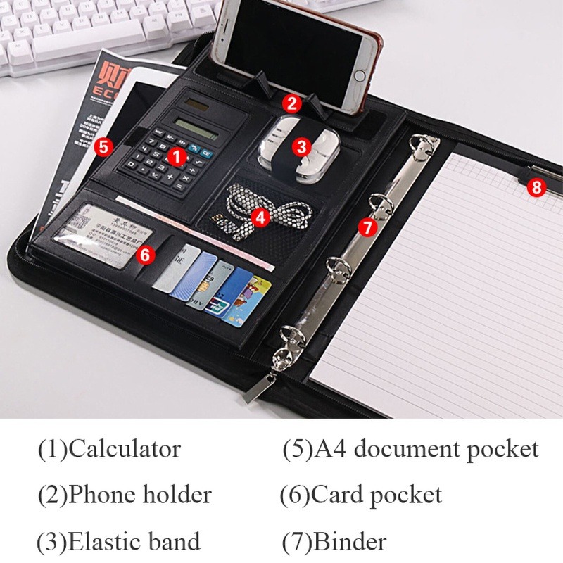 1 ชิ้น A4 หนัง PU ซิปแฟ้มโฟลเด - Document Scanner Portable บทวิจารณ์และราคา