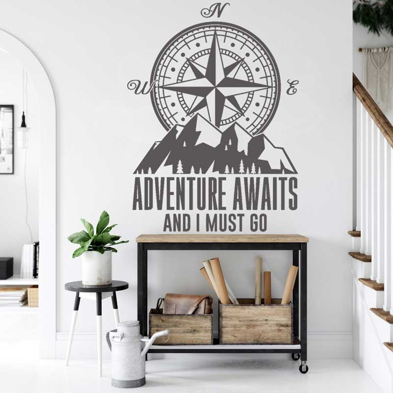 ผจญภัย Waiting เข็มทิศ Decals  - Home Office Room Inspiration บทวิจารณ์และราคา