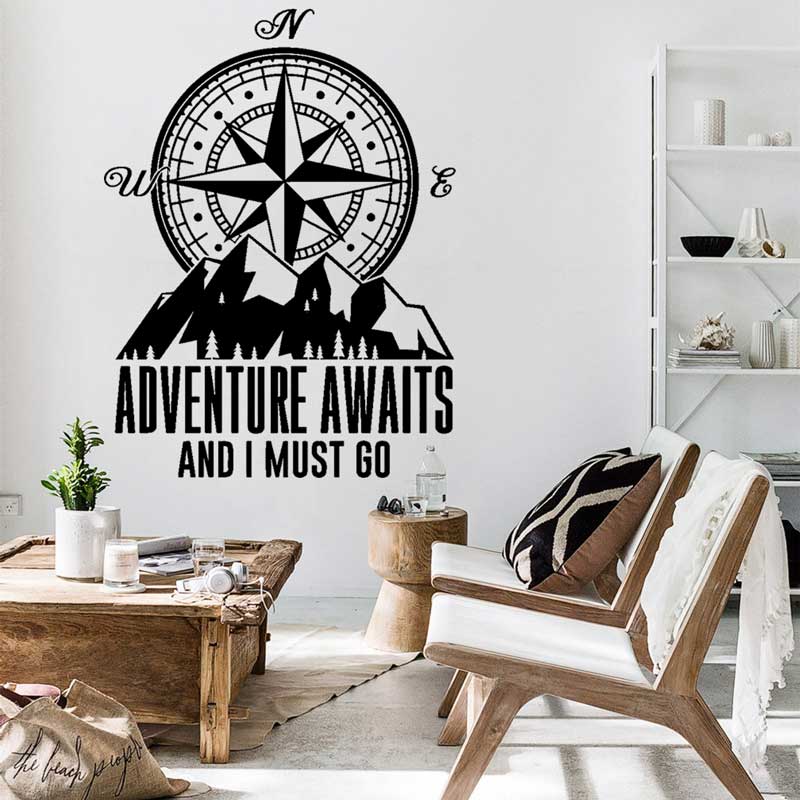 ผจญภัย Waiting เข็มทิศ Decals  - Home Office Room Inspiration บทวิจารณ์และราคา