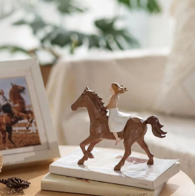 รูปปั้นเรซิ่นเด็กหญิงขี่ม้าสไต - Home Office Room Inspiration บทวิจารณ์และราคา